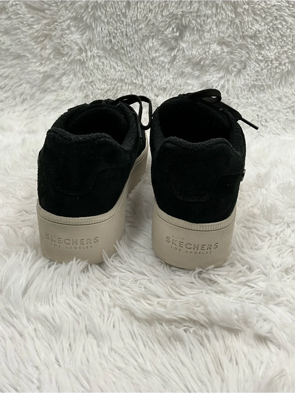 Skechers x Martha Stewart Sneakers Size 9.5 Black Suede 2” Platform
